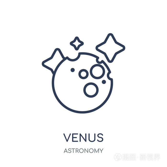 金星图标.金星线性符号设计从天文学汇集