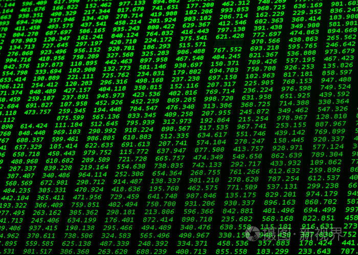 股市绿色行情显示黑色背景