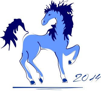 蓝色的马2014 年的象征