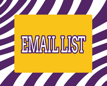 文字写电子邮件列表。联系信息的业务概念发送电子通信通讯