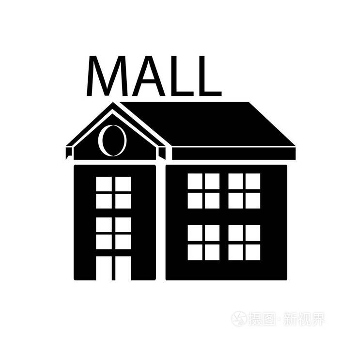 购物中心图标矢量隔离白色背景为您的web和移动应用程序设计商场徽标
