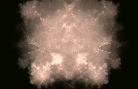抽象模糊的白色分形在黑色背景。幻想分形纹理。数字艺术。3d 渲染。计算机生成的图像