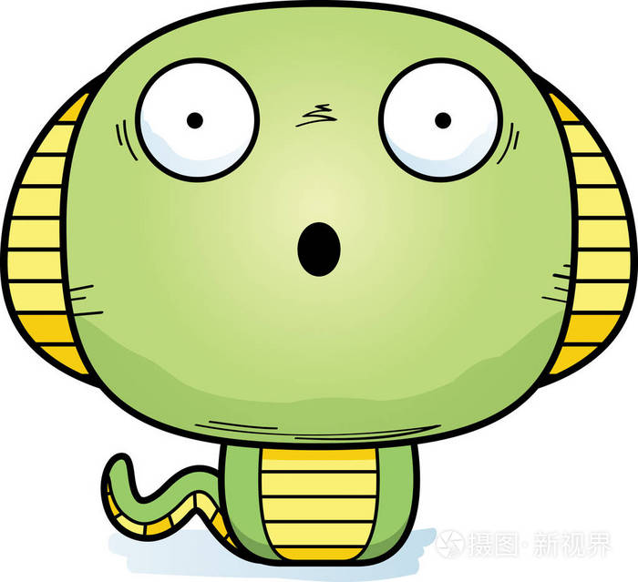 眼镜蛇看惊讶的卡通插图
