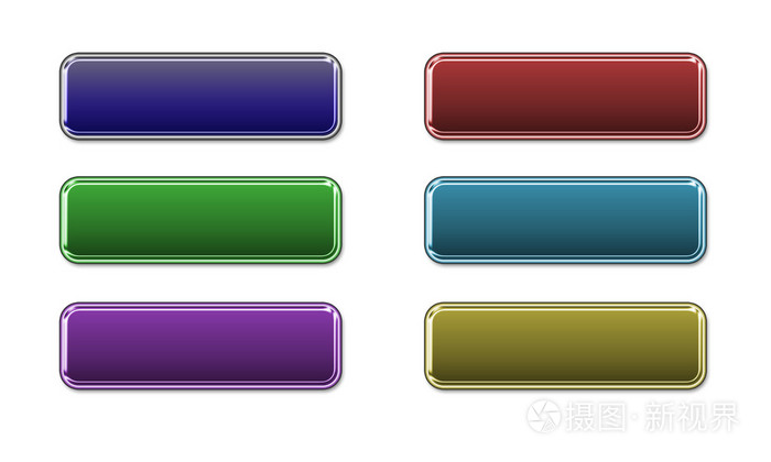 各色闪光金属方形按钮