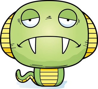 一条眼镜蛇,愁容的卡通插图照片