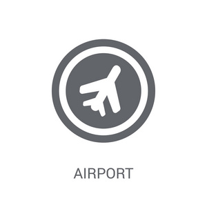 机场标志图标。时尚机场标志标志标志概念的白色背景从交通标志集合。适用于 web 应用移动应用和打印媒体