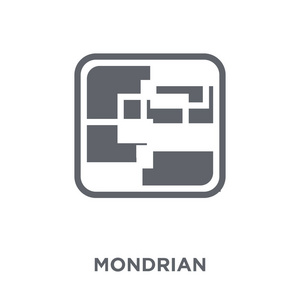蒙德里安图标。蒙德里安的设计理念来自博物馆收藏。简单的元素向量例证在白色背景
