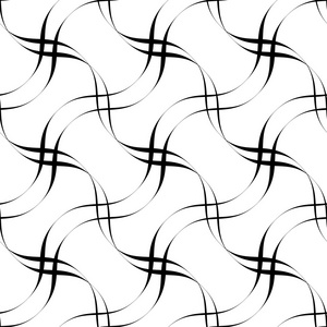 黑色和白色无缝模式波线条样式,抽象黑色照片