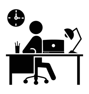 一个企业家头像在他的办公桌上工作照片