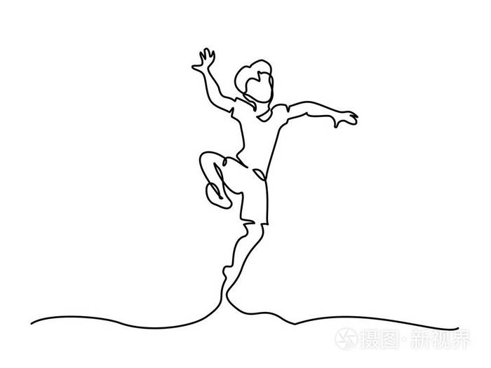 快乐男孩跳跃插画-正版商用图片0a1zuk-摄图新视界