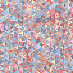 矢量无缝抽象背景设计与粉红色, 蓝色, 米色三角形。向量例证