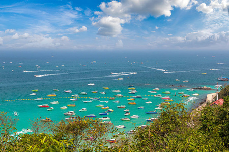 在夏日, 泰国的澜岛全景鸟瞰图