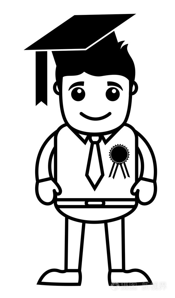 研究生-卡通办公室矢量图插画-正版商用图片0a22jz-摄图新视界