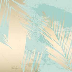 秋天抽象的叶子玫瑰金色的背景.别致的时尚版画与植物图案照片