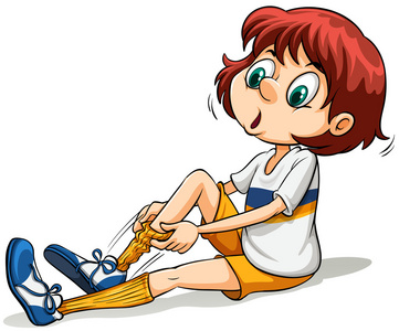 一个女孩拉扯她的袜子照片