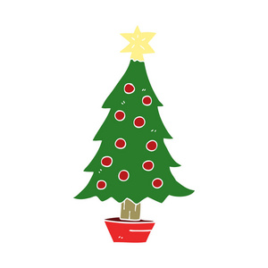 动画片涂鸦圣诞树
