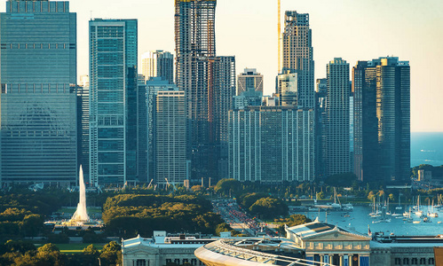 芝加哥天际线摩天大楼