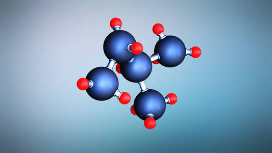 3d 例证分子。旗帜的医学背景。分子结构在原子水平上。原子 bacgkround
