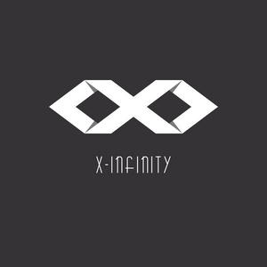 大符号或字母 x,理念的现代标志,无限符号的两个菱形,重叠技术照片