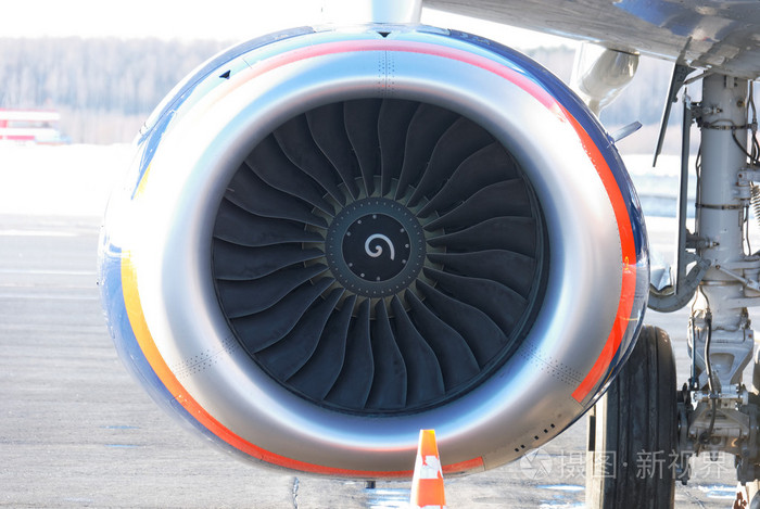 飞机涡轮喷气发动机.前视图照片-正版商用图片0a2j9x-摄图新视界