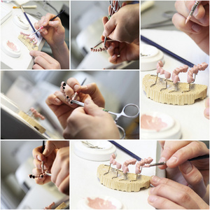 牙科的牙医对象组成的拼贴画