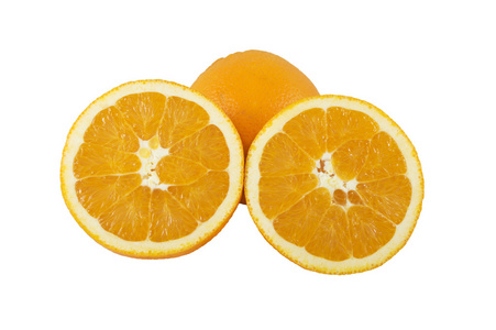 新鲜的橙白色孤立的特写