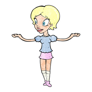 无远弗届卡通妇女用胳膊无远弗届照片