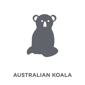 澳大利亚考拉图标。澳大利亚考拉设计概念从澳大利亚收藏。简单的元素向量例证在白色背景
