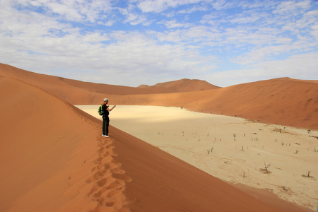 在 Sossusvlei 沙漠，纳米比亚旅游