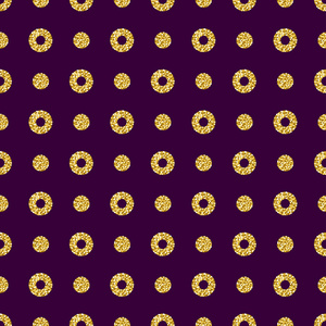 紫色图案背景与金色闪闪发光的圆圈, 向量例证