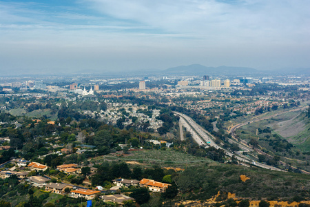 La Jolla 地区，从 La jolla，卡里索莱达山的视图