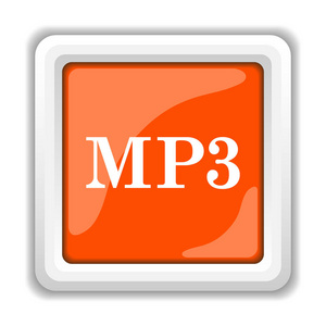 Mp 3 图标被隔离在白色背景, 移动应用程序的概念