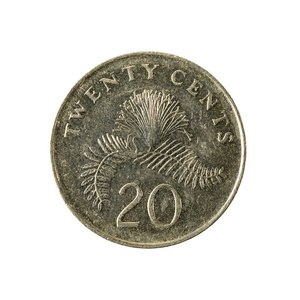 20新加坡美分硬币 2006 正面被隔绝在白色背景上