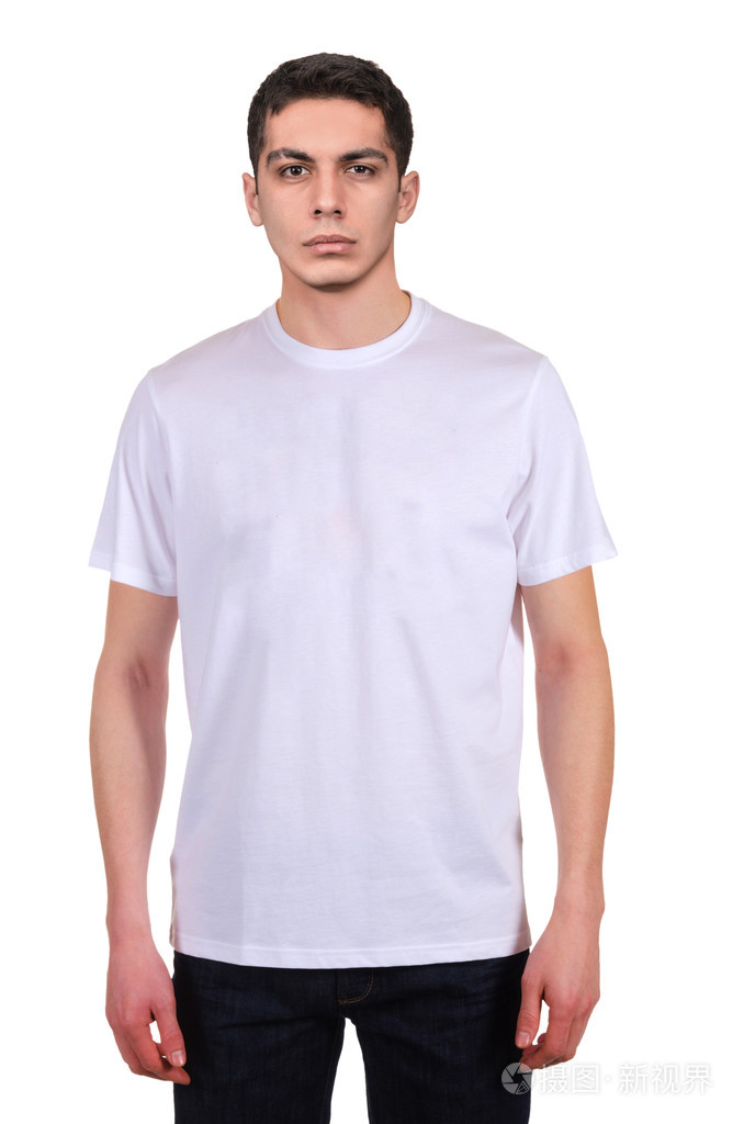 男t恤白色背景上孤立