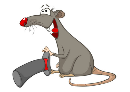 一个可爱的老鼠的例证。卡通人物