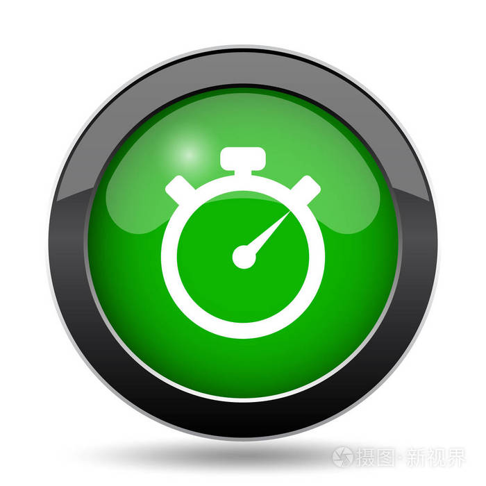 定时器图标绿色网站按钮白色背景