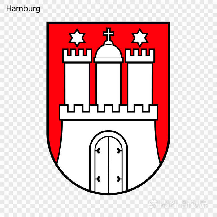 汉堡的标志德国的城市向量例证
