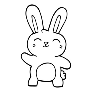 线条画动画片快乐兔子照片