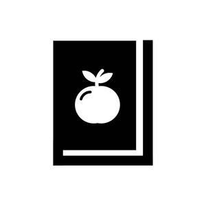 书和苹果图标矢量隔离在白色背景为您的 web 和移动应用程序设计, 书籍和苹果徽标概念