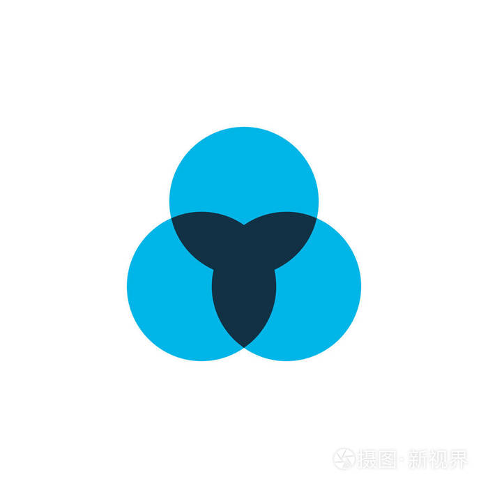 三个圆圈图标颜色的符号时尚风格的优质隔离统计元素