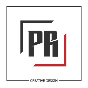 字体pr初始字母 pr 徽标模板设计向量插图插画