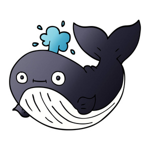 动画片涂鸦鲸鱼向量例证