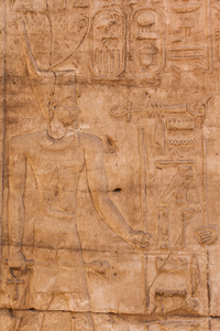 在石头上的老埃及象形文字。