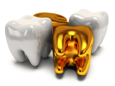 金和健康的牙齿图片
