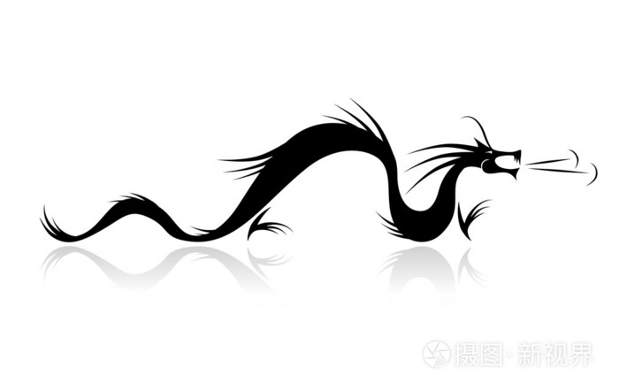 您设计的的龙纹身矢量插图