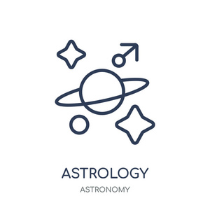 占星术图标。占星术线性符号设计从天文学收藏