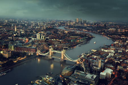 伦敦塔桥，英国从空中俯瞰