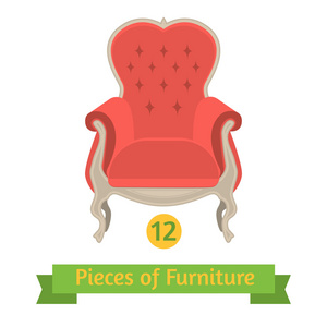 家具，古董椅子巴洛克式，平面设计