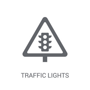 交通灯标志图标。时尚交通灯标志标志标志概念的白色背景从交通标志集合。适用于 web 应用移动应用和打印媒体