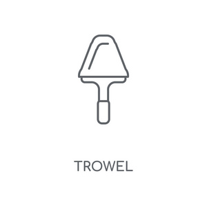 trowel 线性图标。trowel 概念笔画符号设计。薄的图形元素向量例证, 在白色背景上的轮廓样式, eps 10